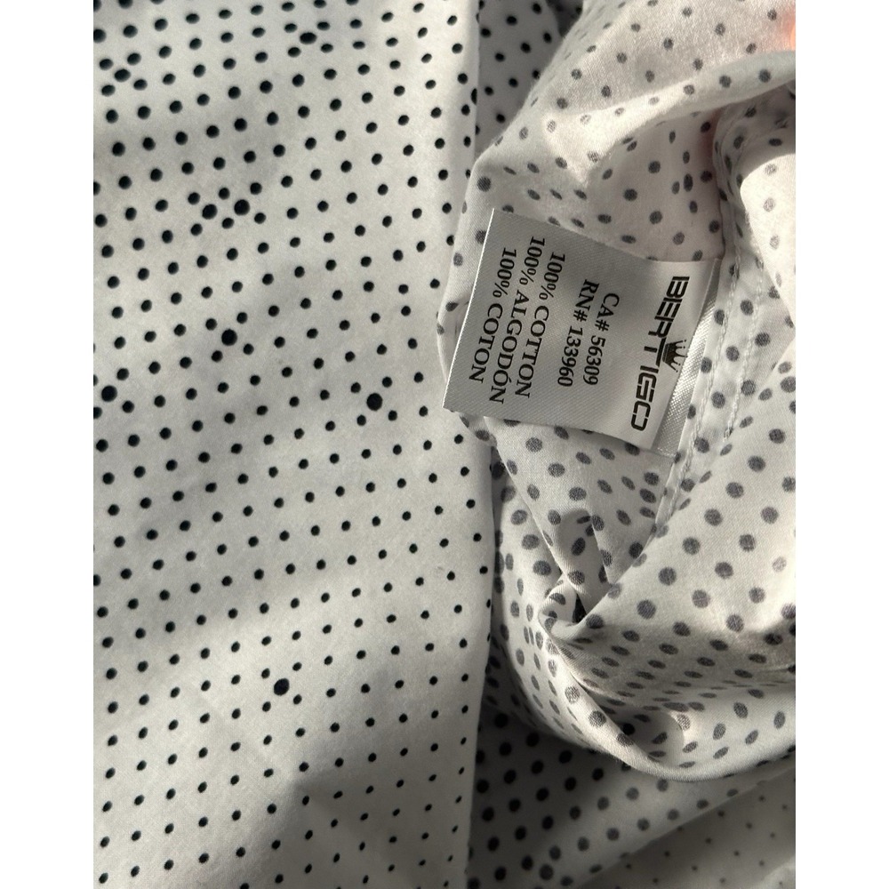 Bertigo Men's Floral & Polka Dot Long Sleeve Button-Up White Shirt Size M‎ - Picture 9 of 9